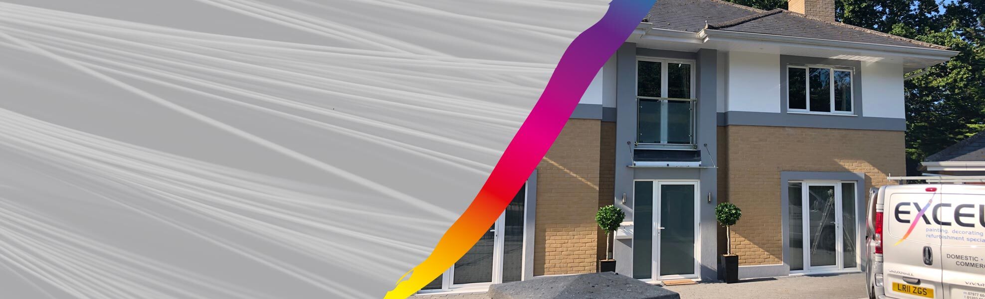 Excel van outside of a building